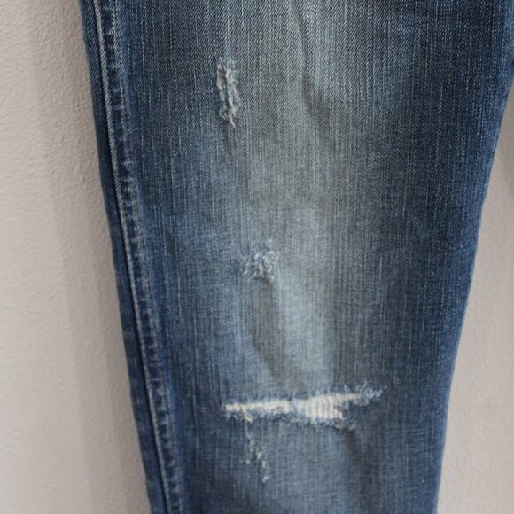 Madewell 9” Mid Rise Skinny Jeans York Wash Rip Repair Stretch Denim Sz 28 - Picture 5 of 12